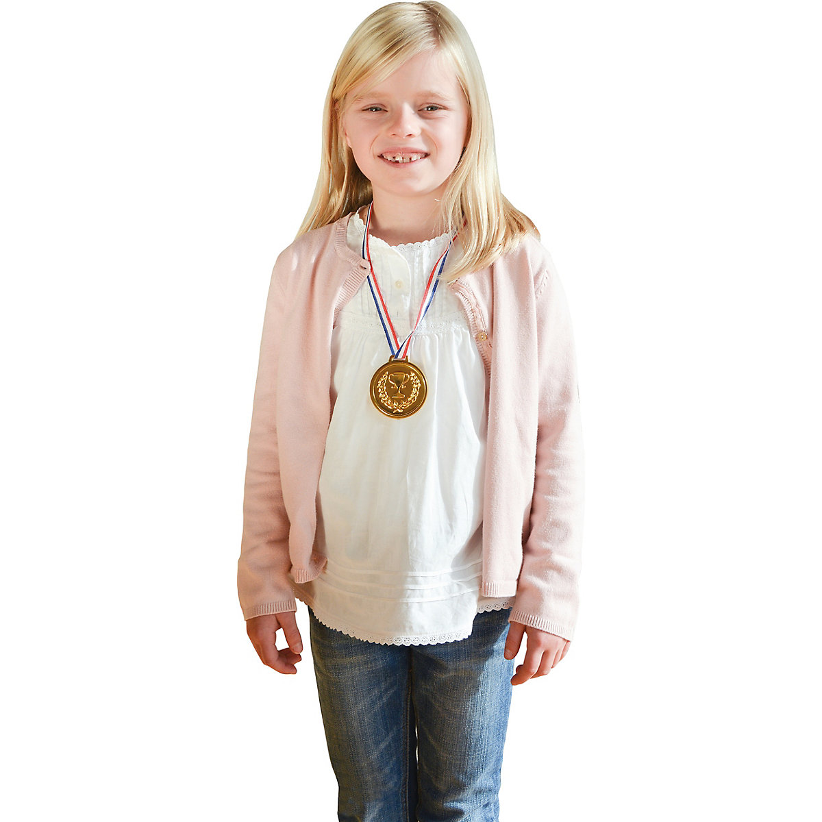Medaille zum Beschriften, Kunststoff mit Sicherheitsband, 6 Stück