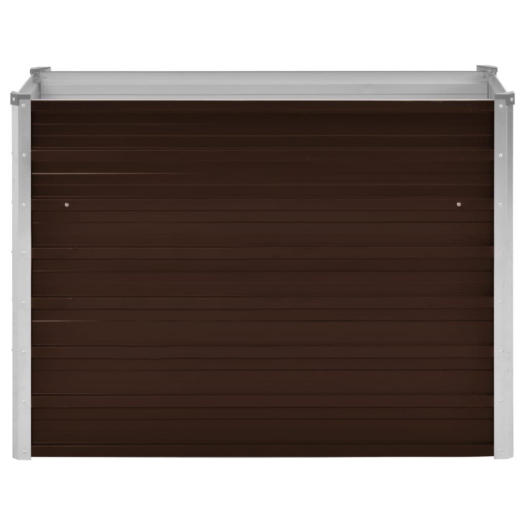 furnicato Hochbeet Garten-Braun 100 x 40 x 77 cm Verzinkter Stahl