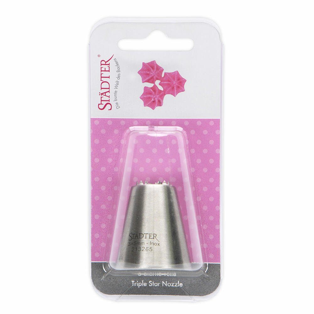 STÄDTER Spritzbeutel Fine Line 3-Sternetülle 0.3 x 5 mm