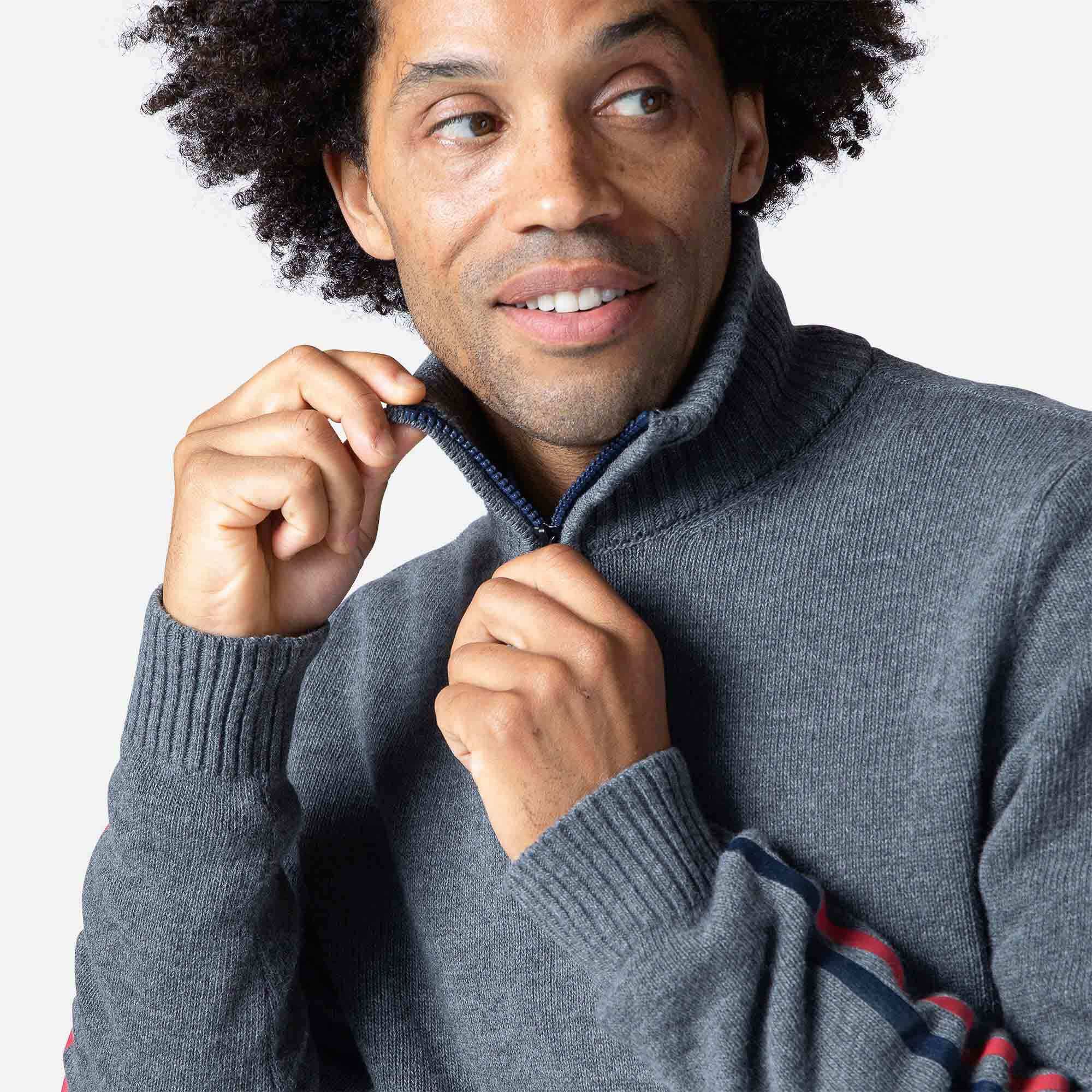 Pull en maille à manches Signature homme