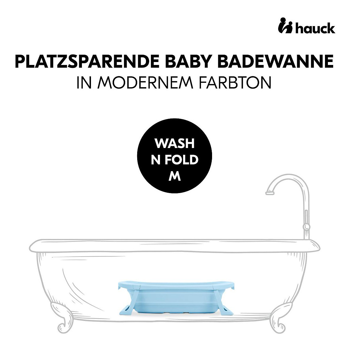 Babywanne Wash N Fold M, Light Blue