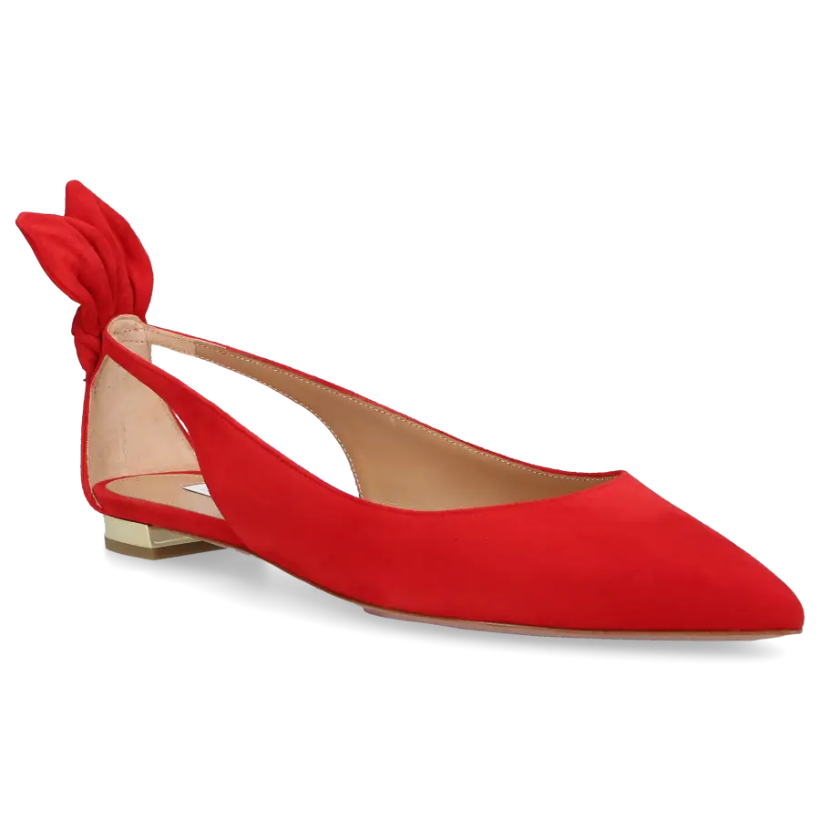 Aquazzura - Ballerinas BOW TIE Veloursleder - rot