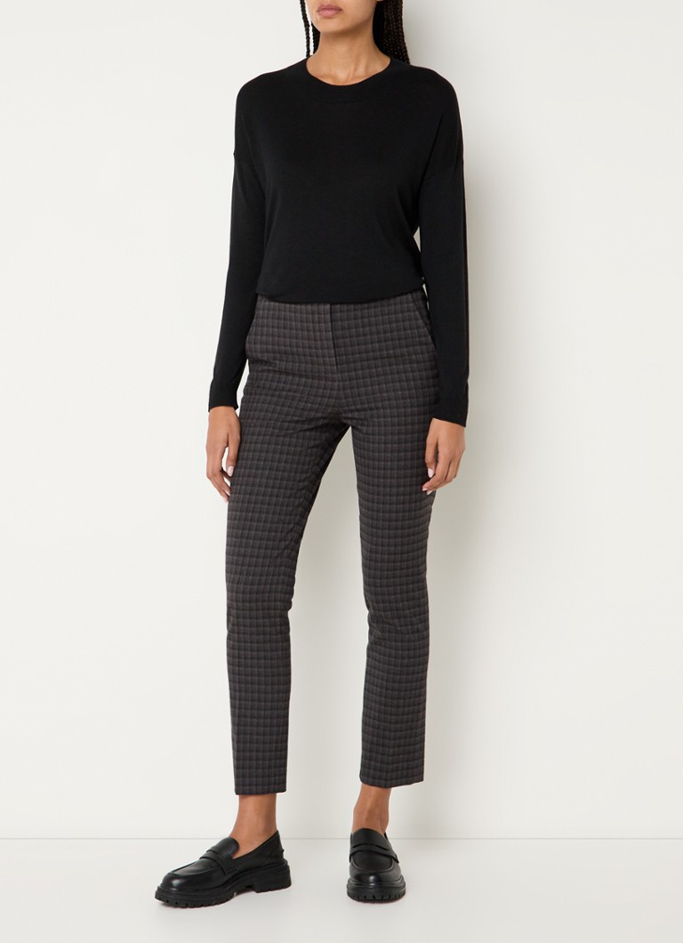 Pantaloni slim fit, cu talie înaltă și model în carouri, de la Gerard Darel Noelie.