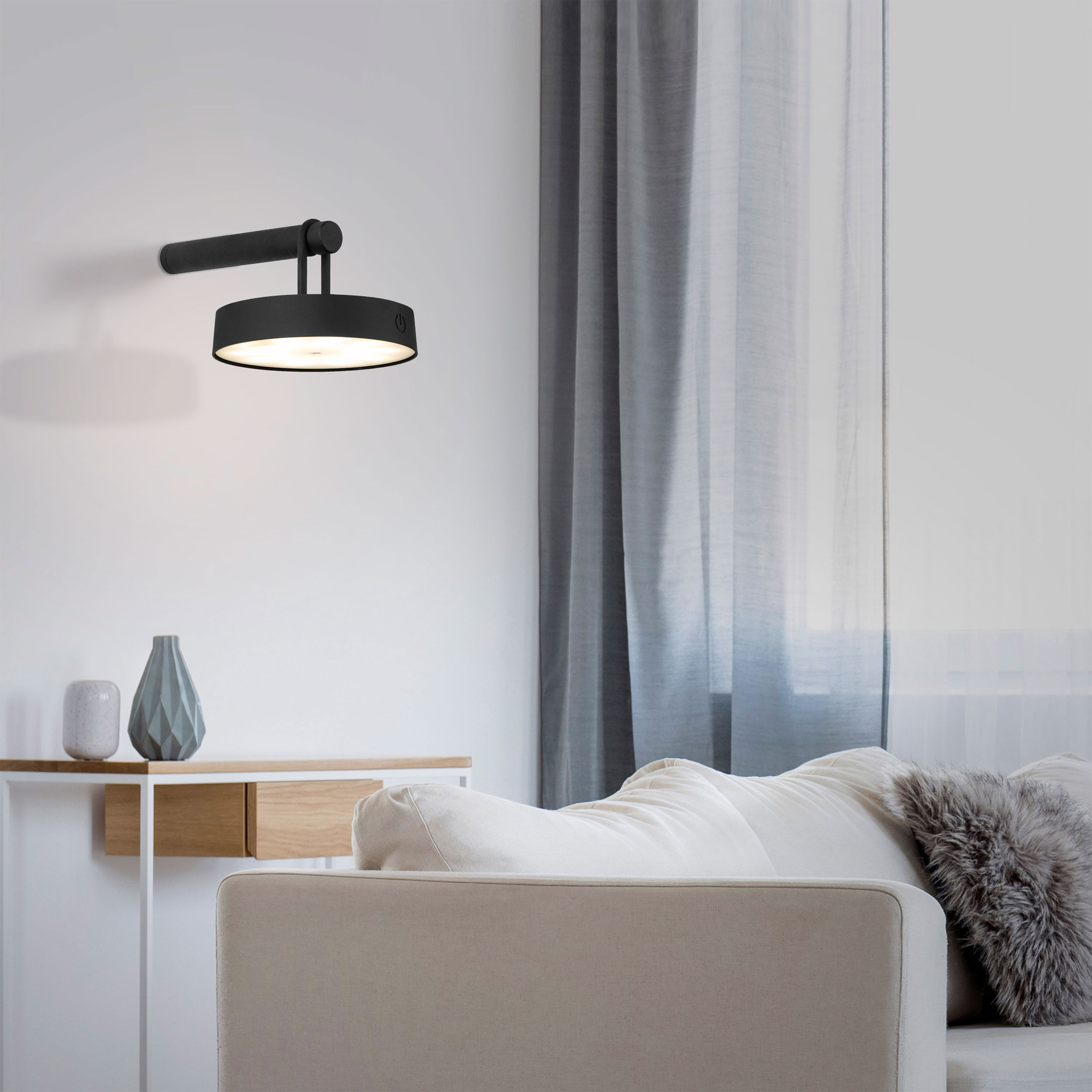 JUST LIGHT.LED-Akku-Wandleuchte 1flg