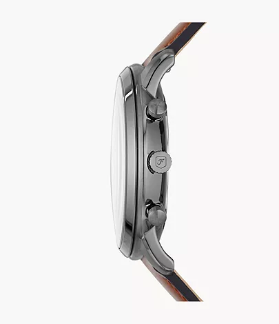 Fossil Herrenuhr Neutra Chronograph Leder Rotbraun