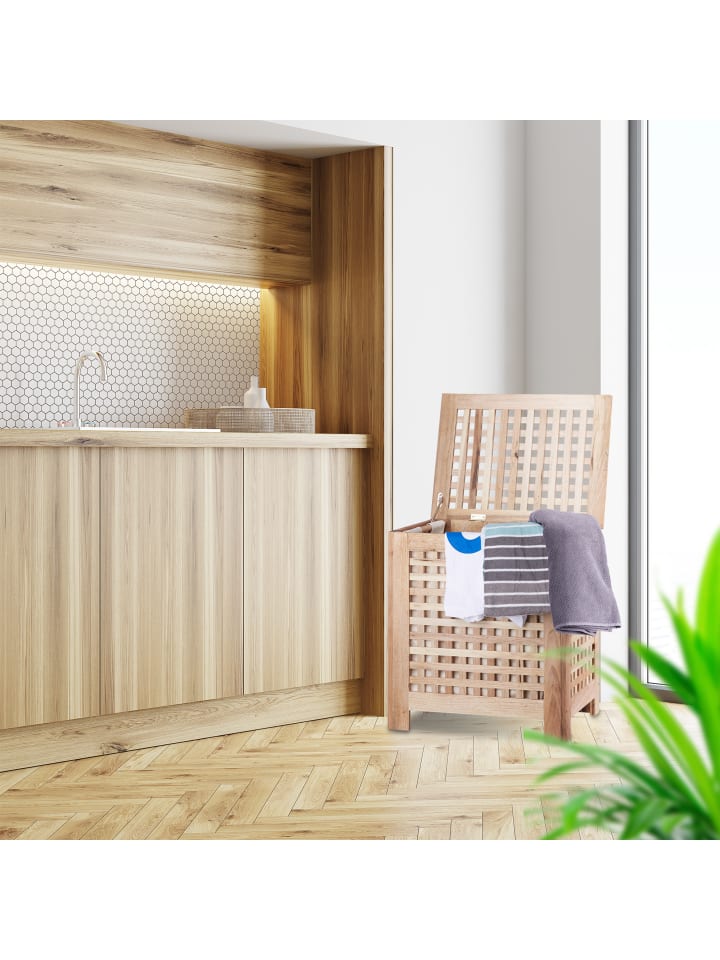 relaxdays Wäschetruhe in Natur günstig kaufen onesize