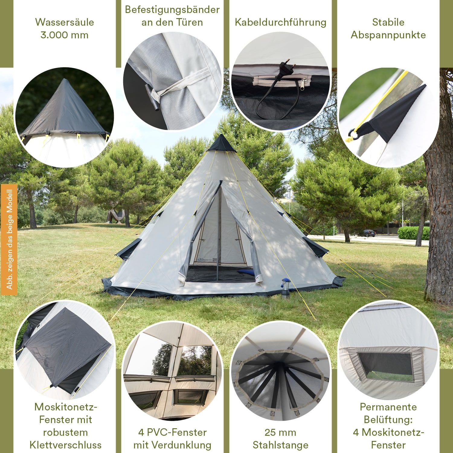 Skandika 16521 Tipii 6 Campingzelt