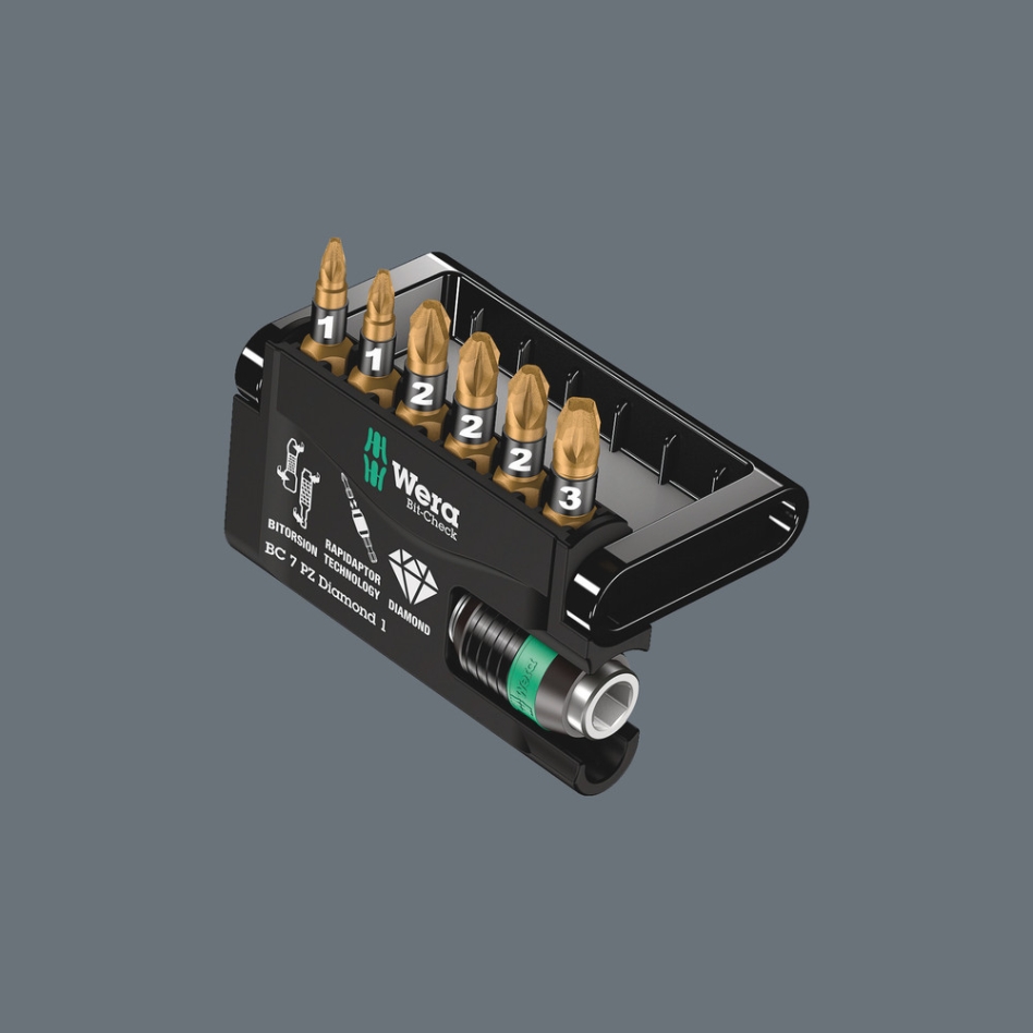 Wera 05073534001 Bit-Check 7 PZ Diamond 1 SB, 7-delig