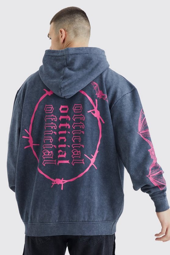 Tall Oversize Hoodie mit Acid-Waschung