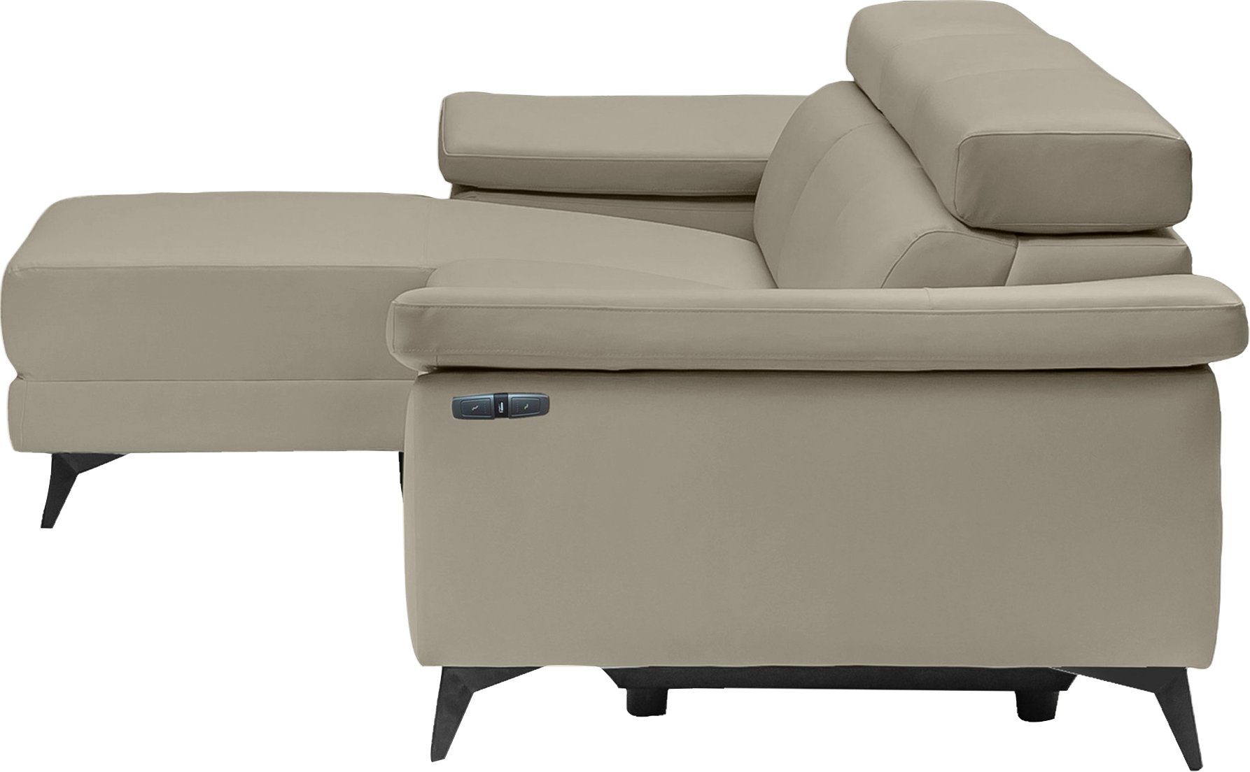 Places of Style Ecksofa Samira, mit elektrischer Relaxfunktion in einem Sitz und USB-Anschluss