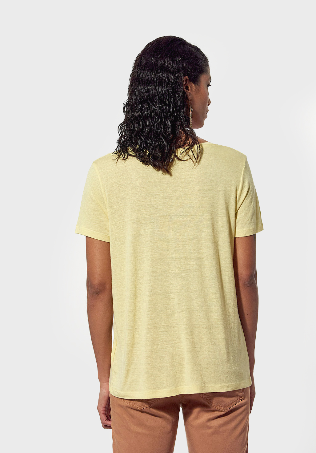POLLY  T-shirt régular jaune Femme brodé 