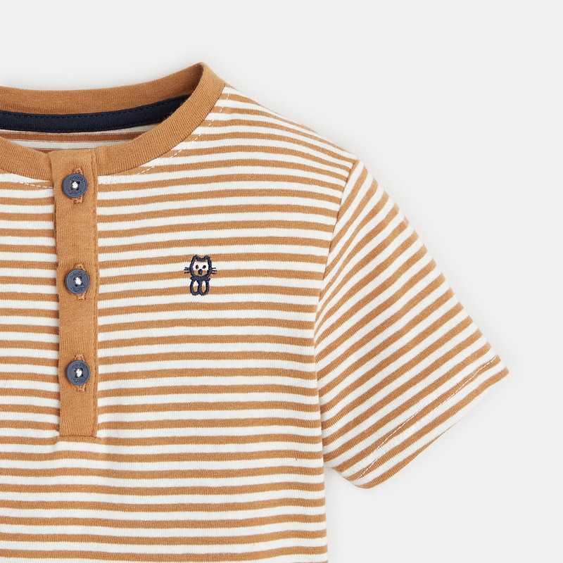 T-shirt tunisien manches courtes (lot de 3) marron bébé garçon