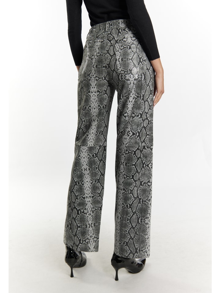 faina Lederhose in Grau Schlange günstig kaufen