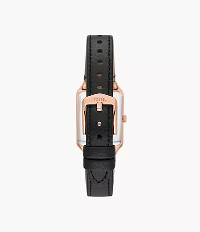 Fossil Uhr Raquel 3-Zeiger-Werk Datum LiteHide™-Leder schwarz