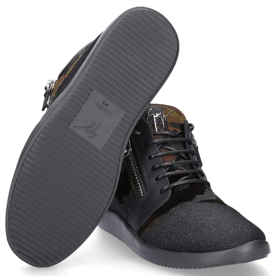 Giuseppe Zanotti - Sneaker high RUNNER Logo schwarz olive - oliv