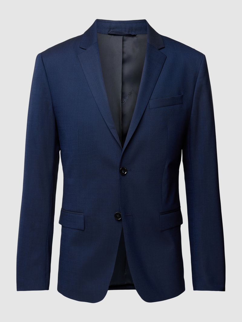 Slim Fit 2-Knopf-Sakko mit Reverskragen in blau