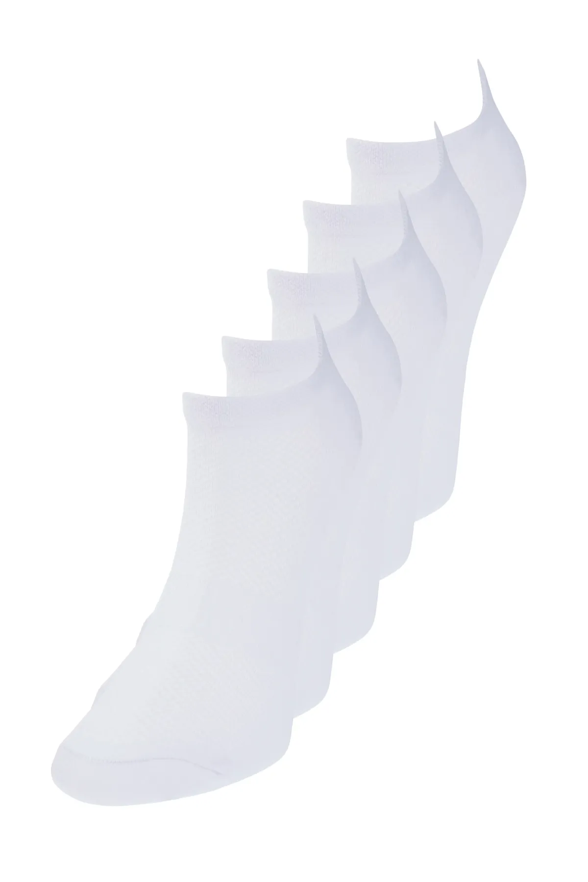 Trendyol Collection  Weiße gestrickte Sportsocken aus Baumwolle im 5er-Pack TWOAW20CO0011
