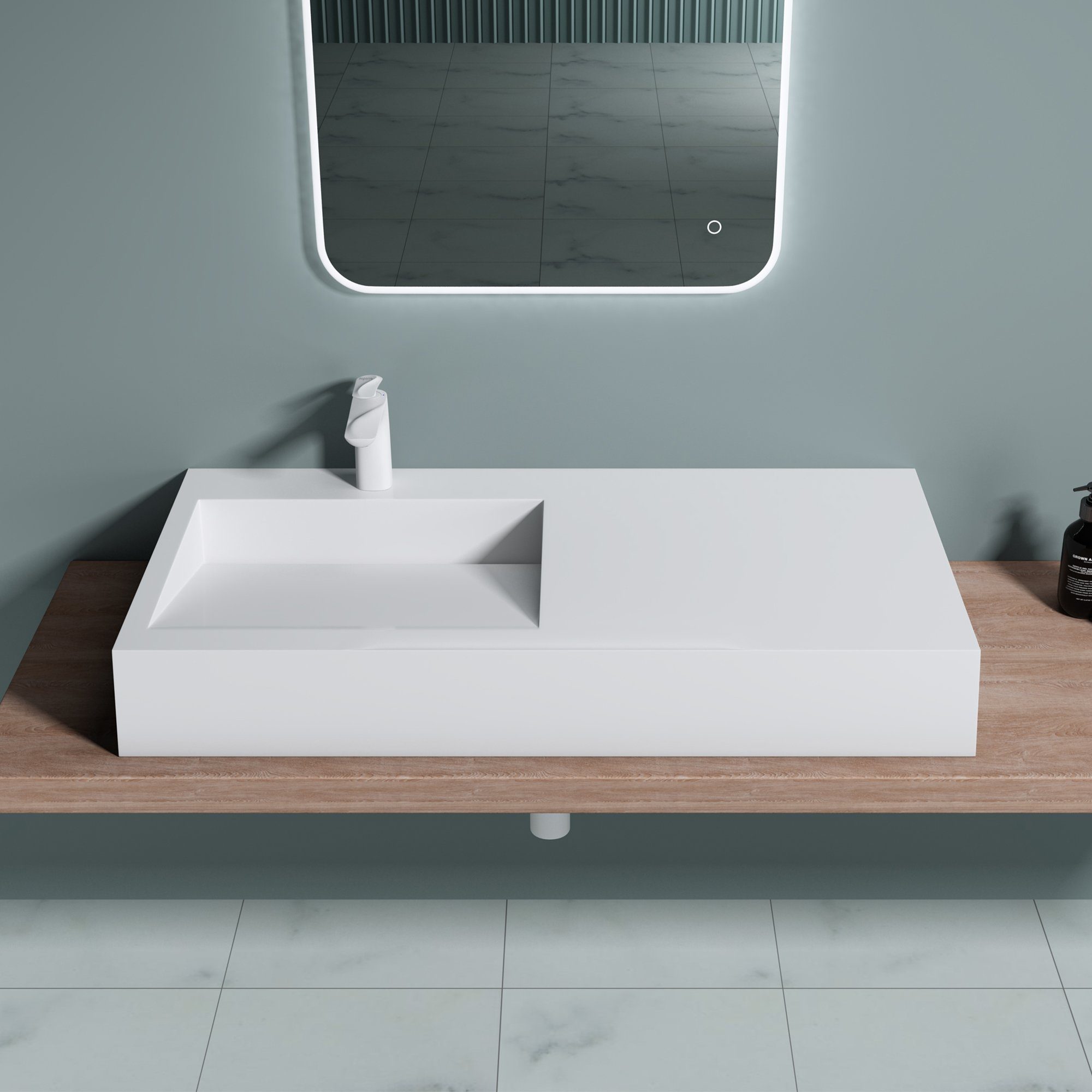 doporro Aufsatzwaschbecken doporro Design Aufsatzwaschbecken Col11 Hängewaschbecken Gussmarmor