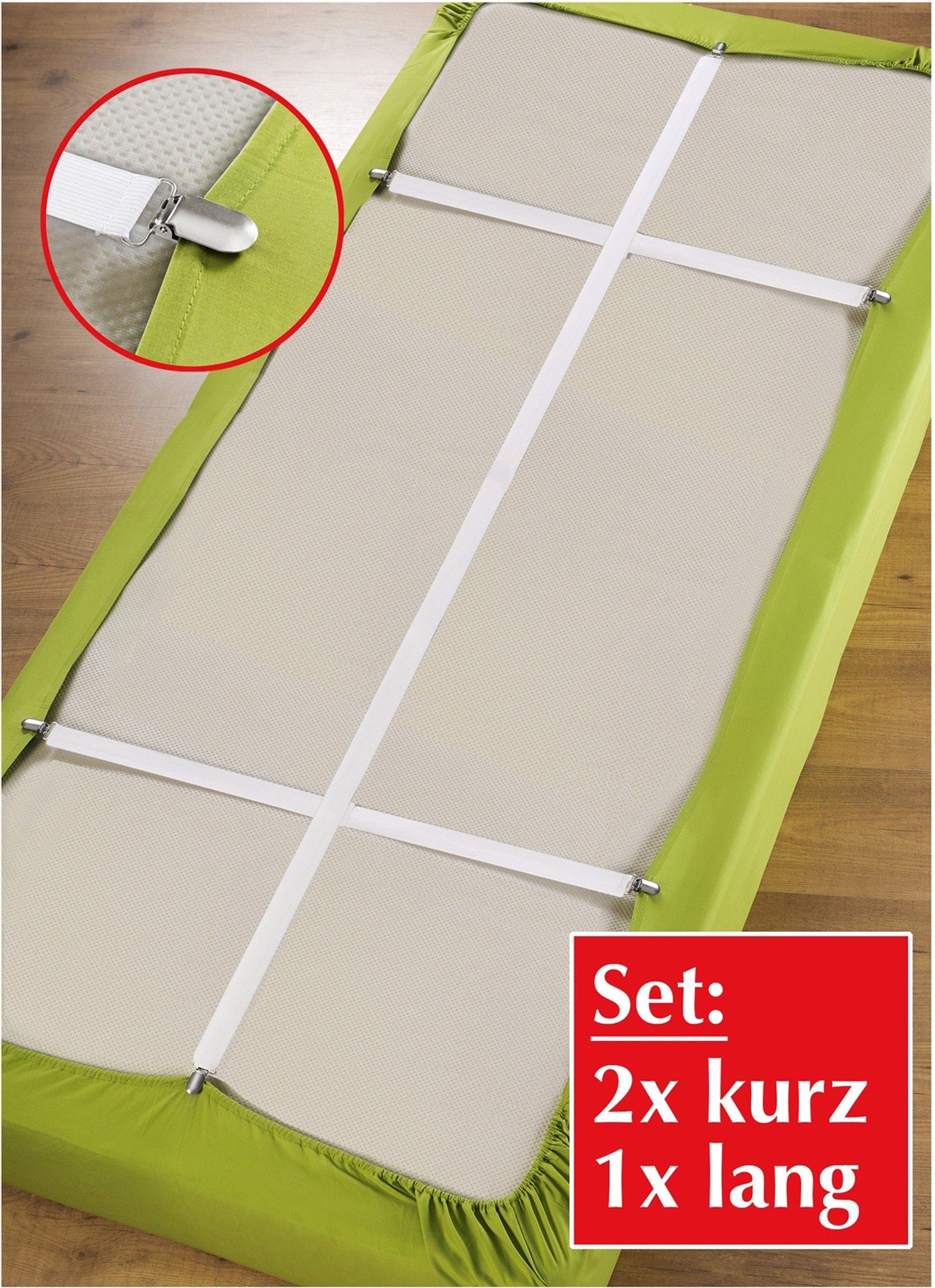 Matratzenauflage Bettlakenspanner extra lang 3-teilig, Uni