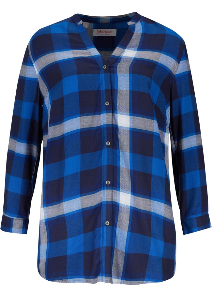 Bluse, 3/4-Arm, kariert