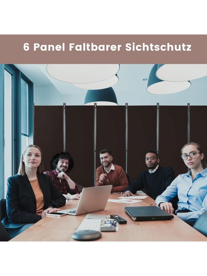 COSTWAY Raumteiler 6 tlg. 172cm in Braun günstig kaufen onesize