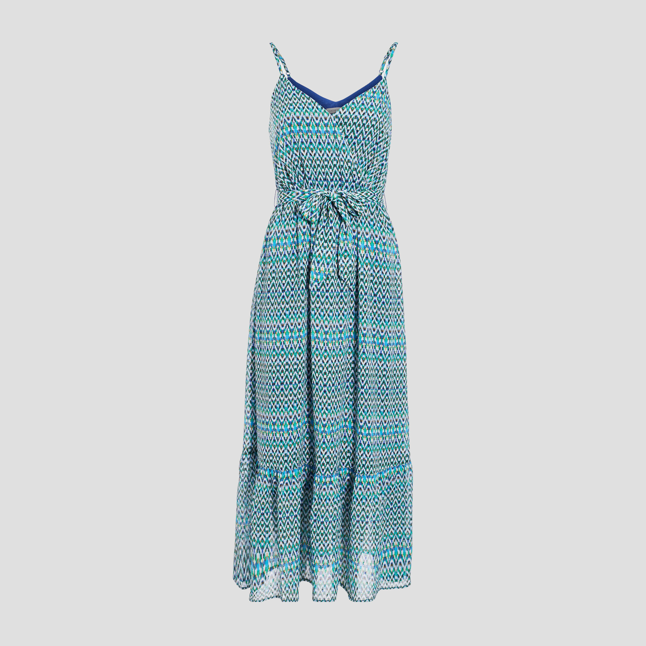 Robe longue évasée bleu femme | Cache Cache