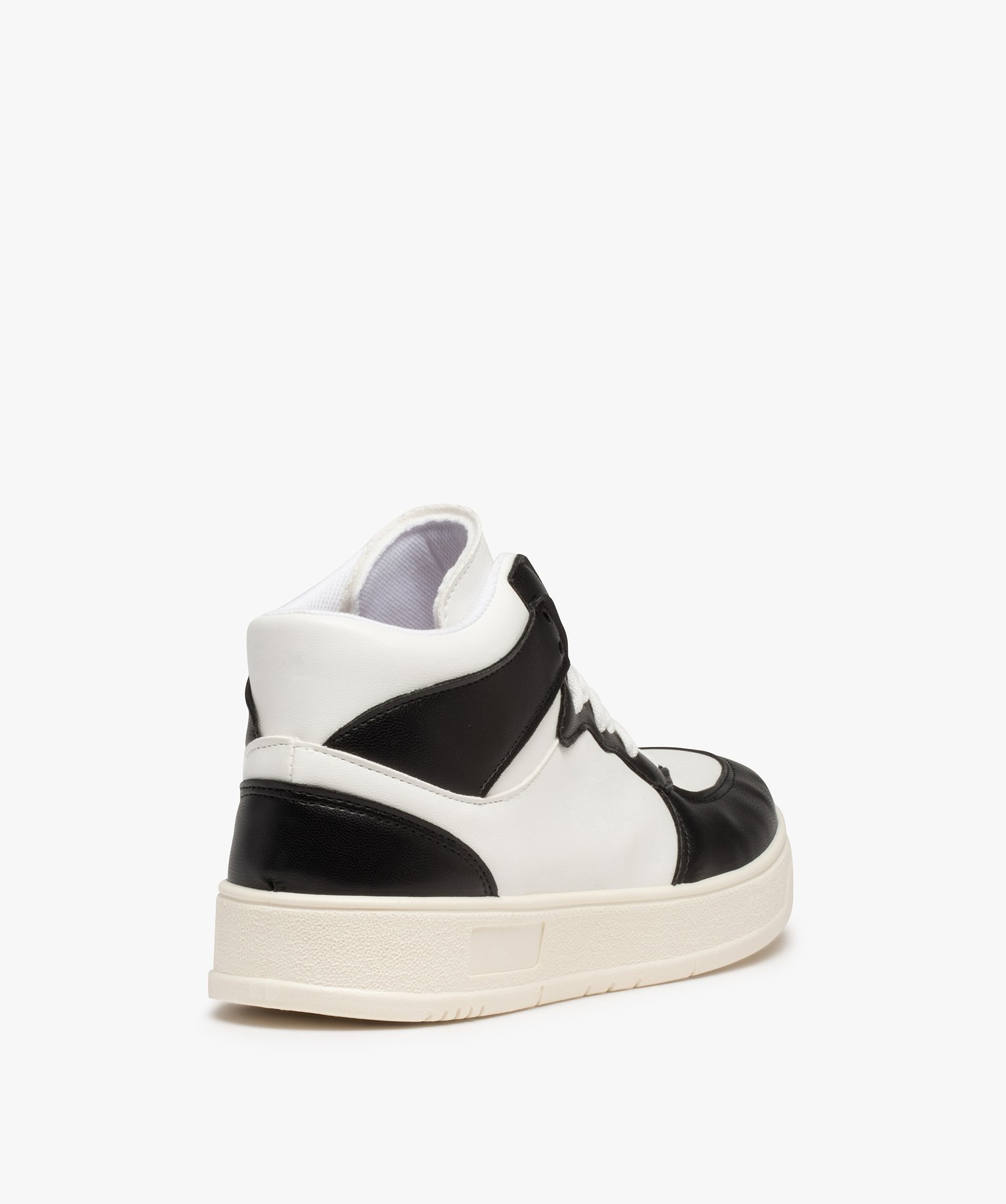Baskets homme mid-cut bicolores à lacets blanc | GEMO