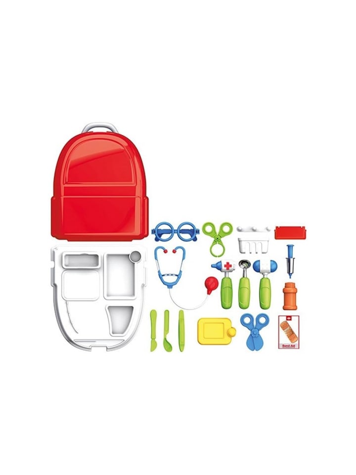 Toi-Toys Doktor-Set mit viel Zubehör im Rucksack 20-teilig in rot günstig kaufen onesize