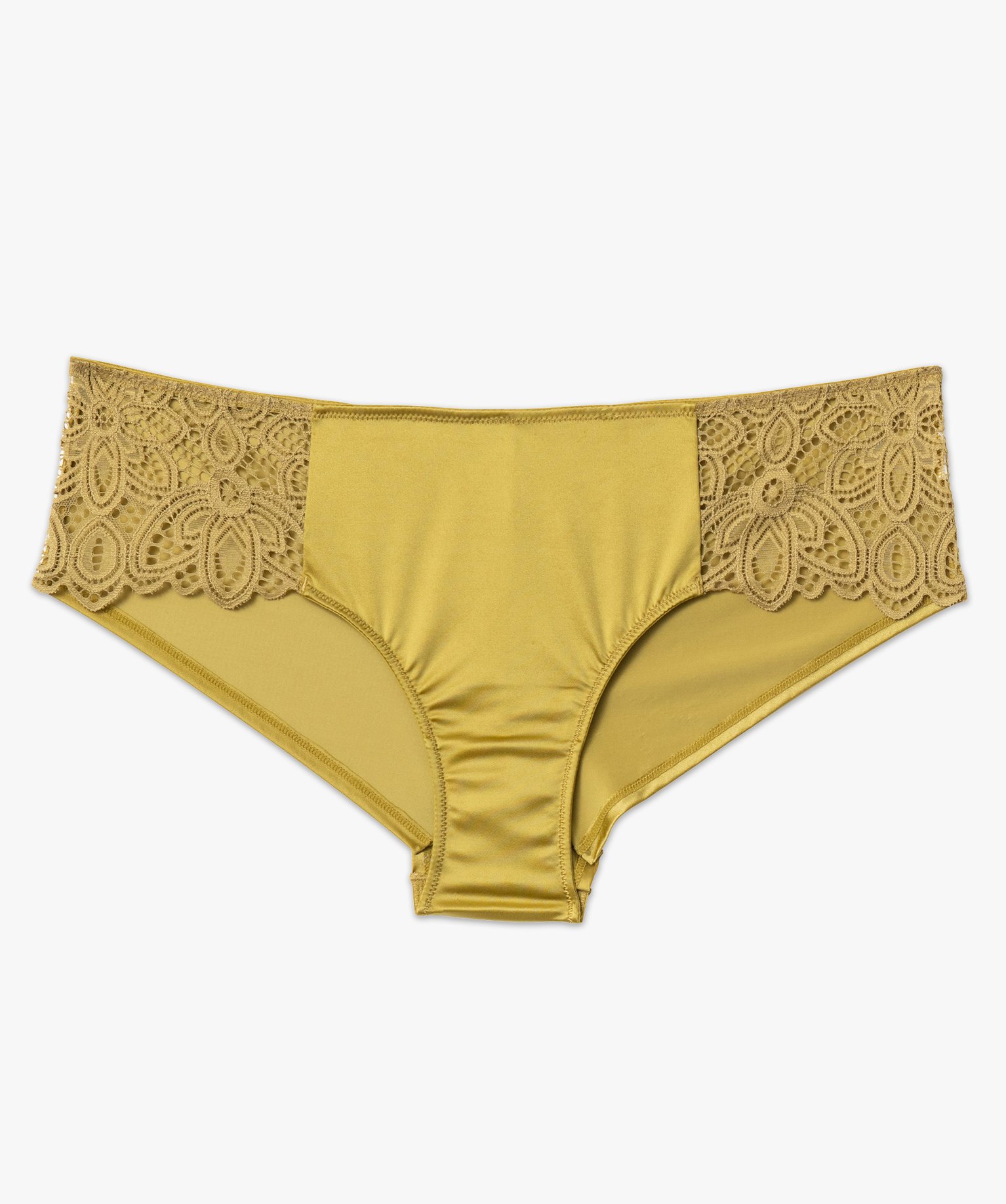 Shorty en microfibre et dentelle femme vert | GEMO