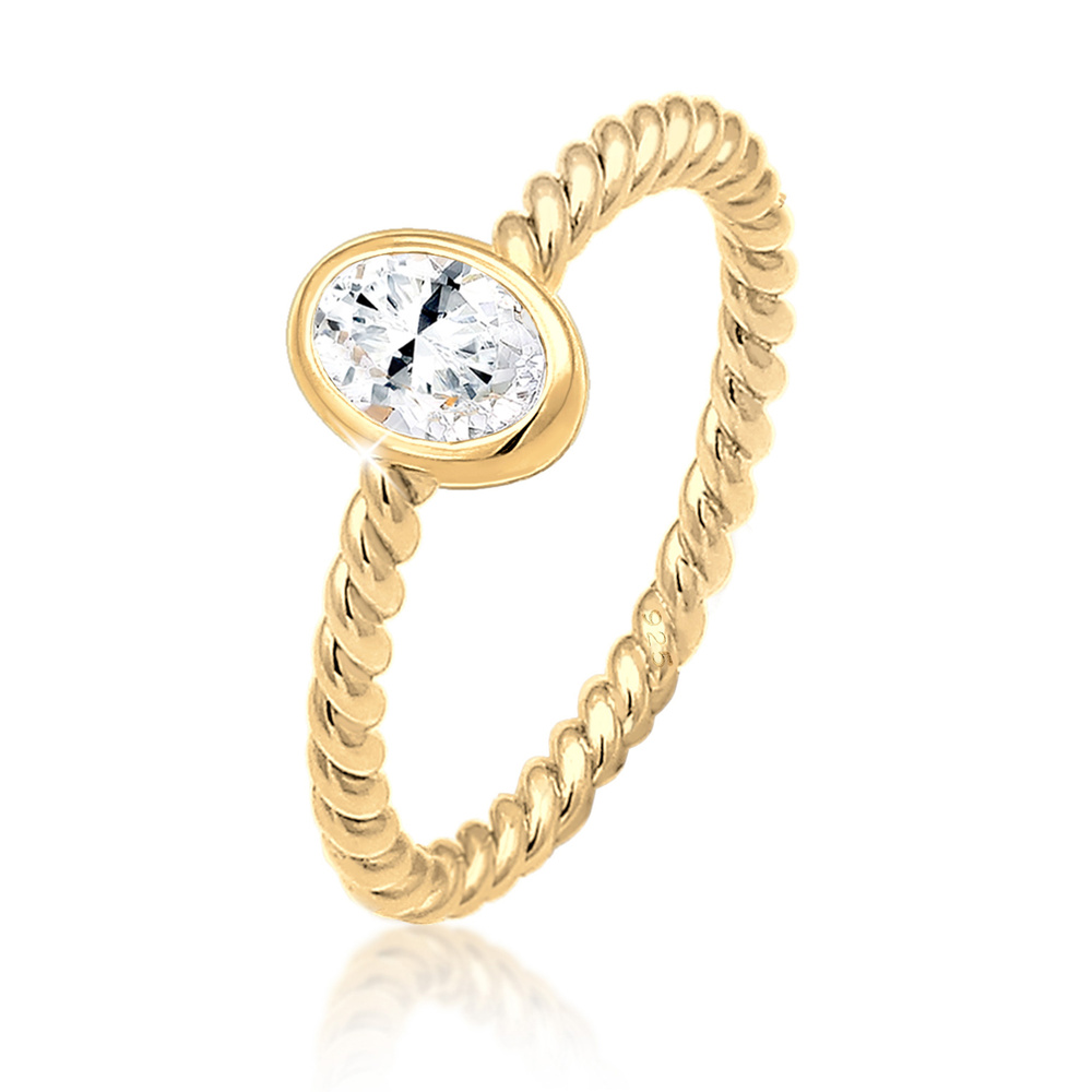 Elli PREMIUM Elli PREMIUM Bague Verlobung Topas Edelstein Gedreht 925er Silber Bague