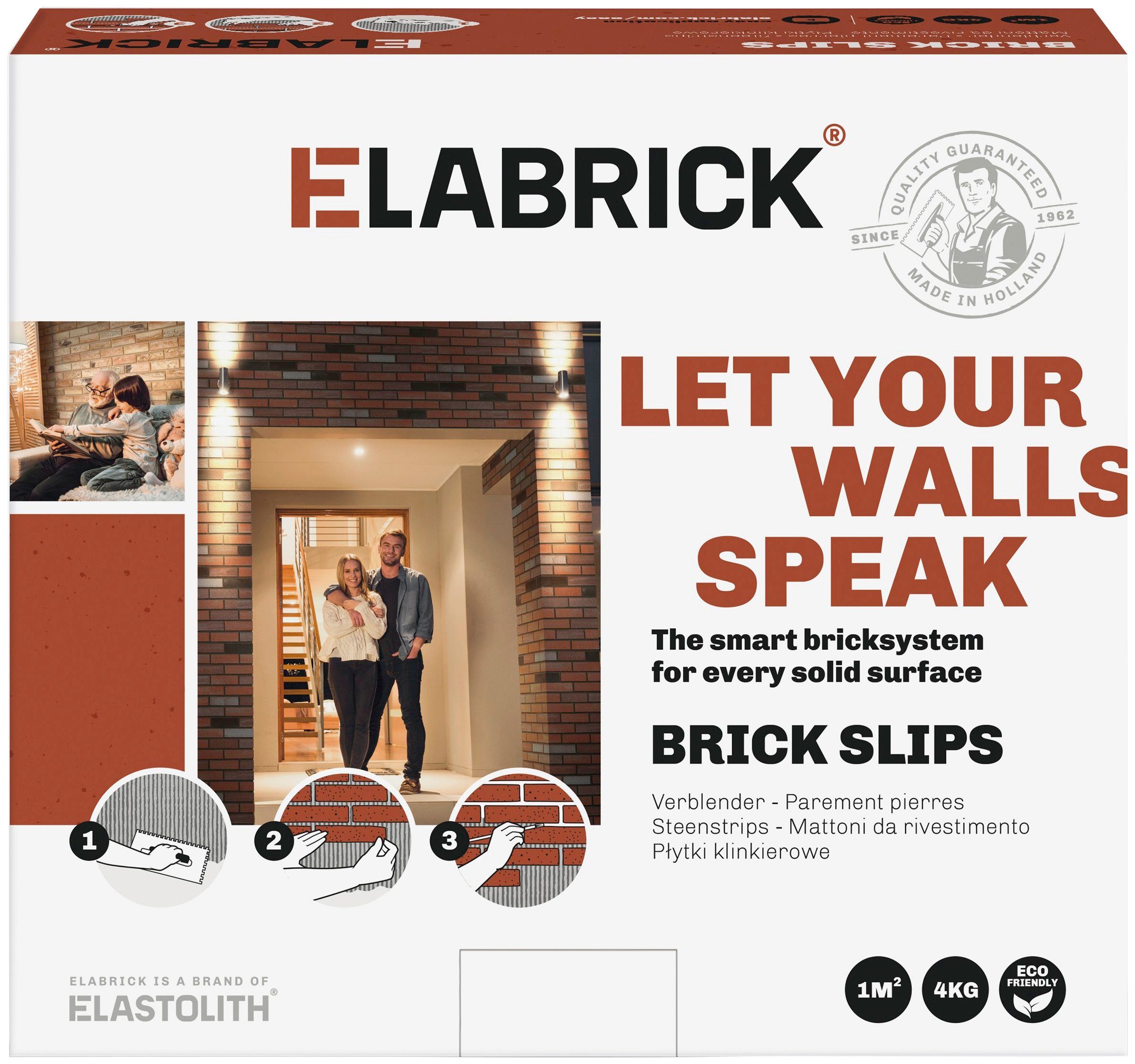 Elabrick Verblender Nebraska, BxL: 24x7,1 cm, grau, für Außen- und Innenbereich, 1 m²
