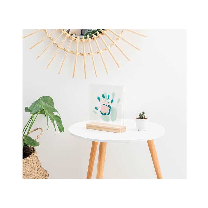 Cadre bois transparent 4 empreintes Family prints Baby Art