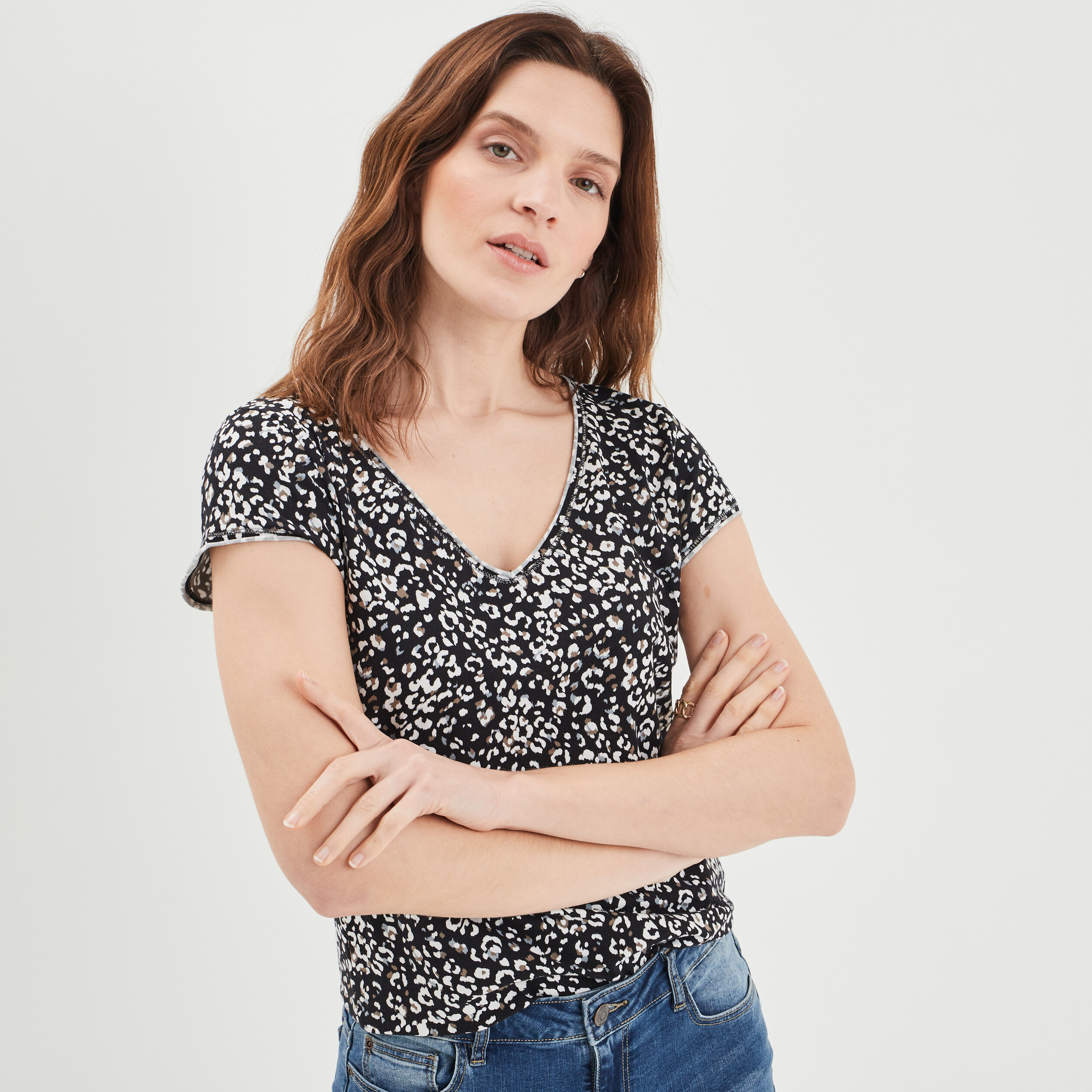 T-shirt manches courtes noir femme | La Halle