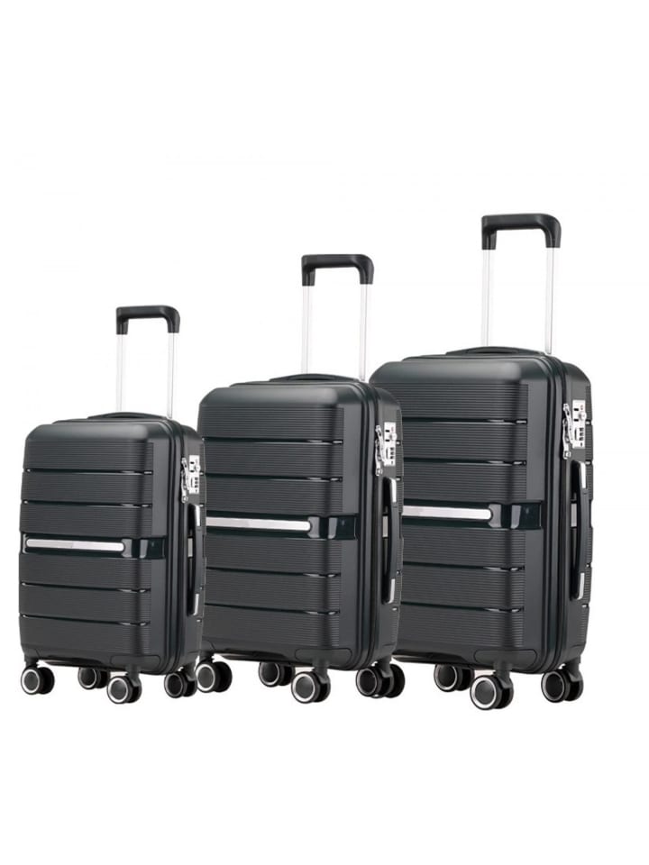 Cheffinger Reisekoffer Koffer 3 tlg Set Trolley Kofferset Handgepäck in Schwarz günstig kaufen onesize