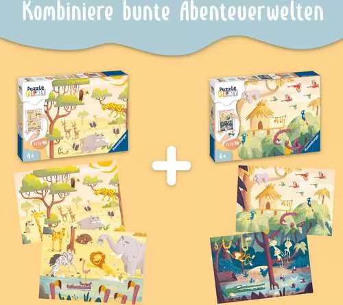 Kinderpuzzle ab 4 Jahren - Dschungelabenteuer - 24 Teile
