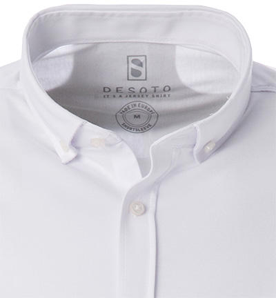 DESOTO, Kurzarmhemd, Slim Fit, Jersey, weiß
