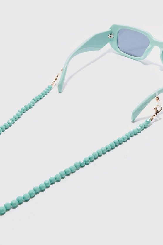 Grüne Sonnenbrillen-Kette mit Strass
