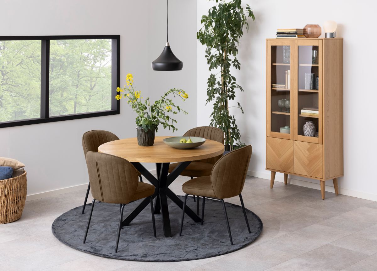 Esstisch Heaven Eiche Schwarz Ø 120 cm