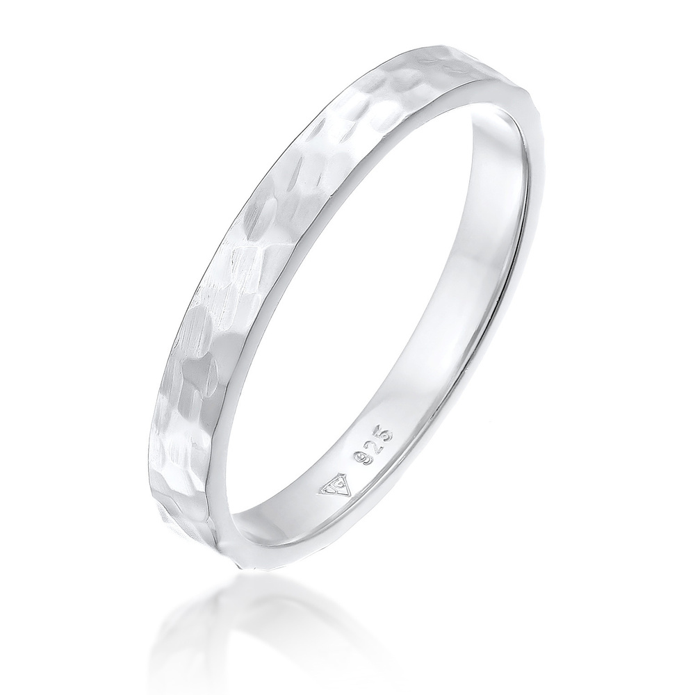Elli Elli Bague Femmes Pinky Promise de Base Martelé en argent sterling 925 Bague
