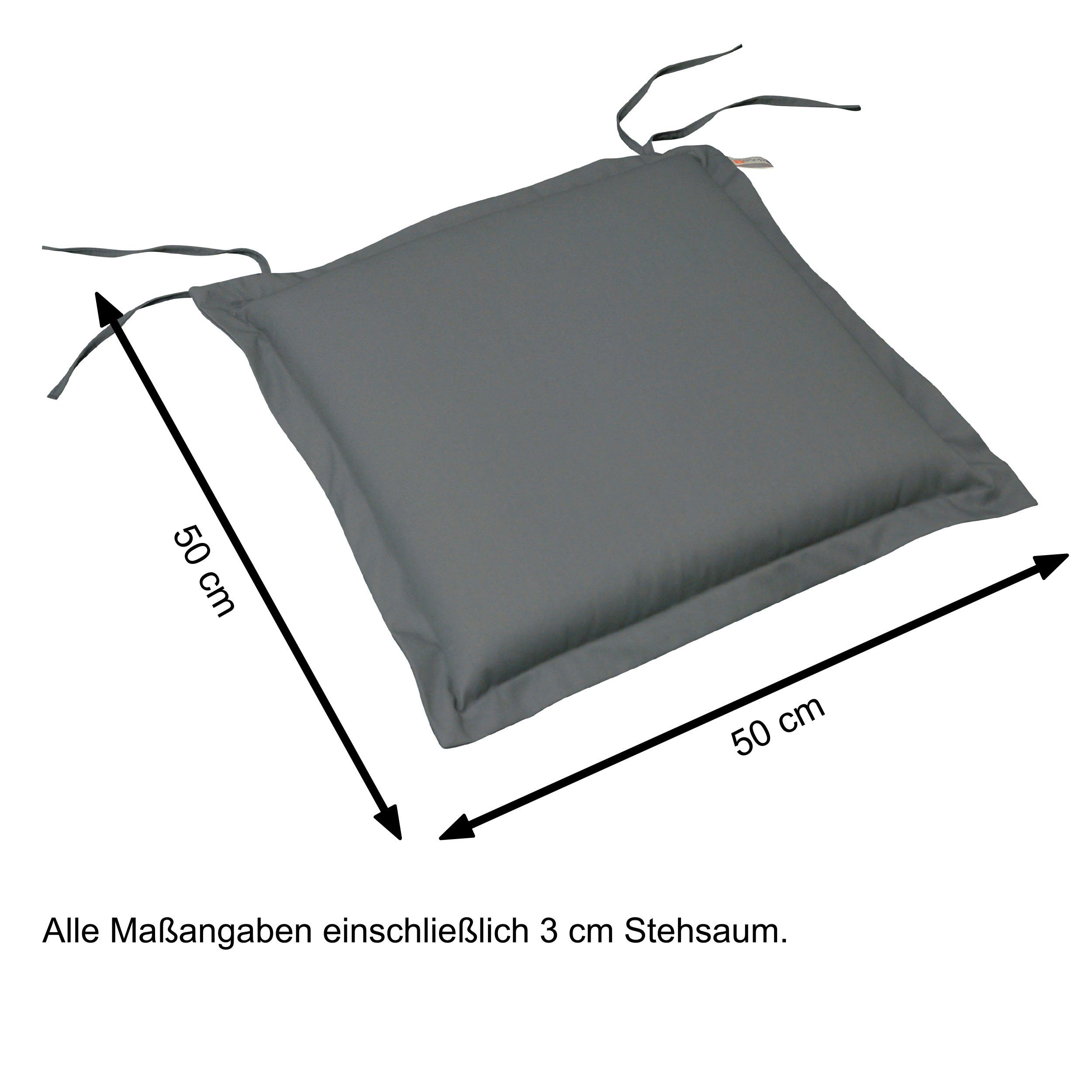 indoba Sitzkissen Premium, 2er Set, extra dick - Grau - IND-70424-AUSK-2