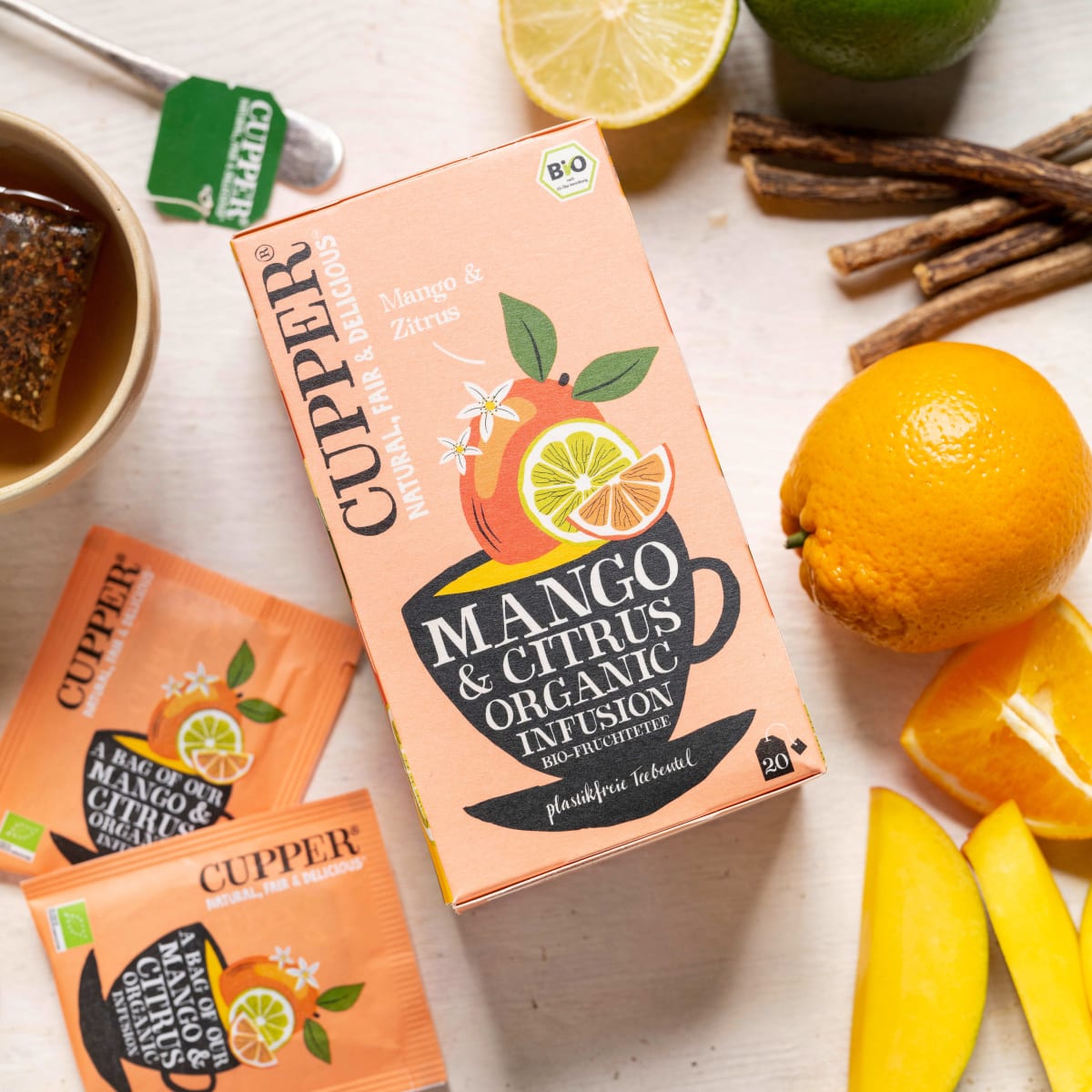 Früchtetee Mango, Citrus (20 Beutel), 36 g
