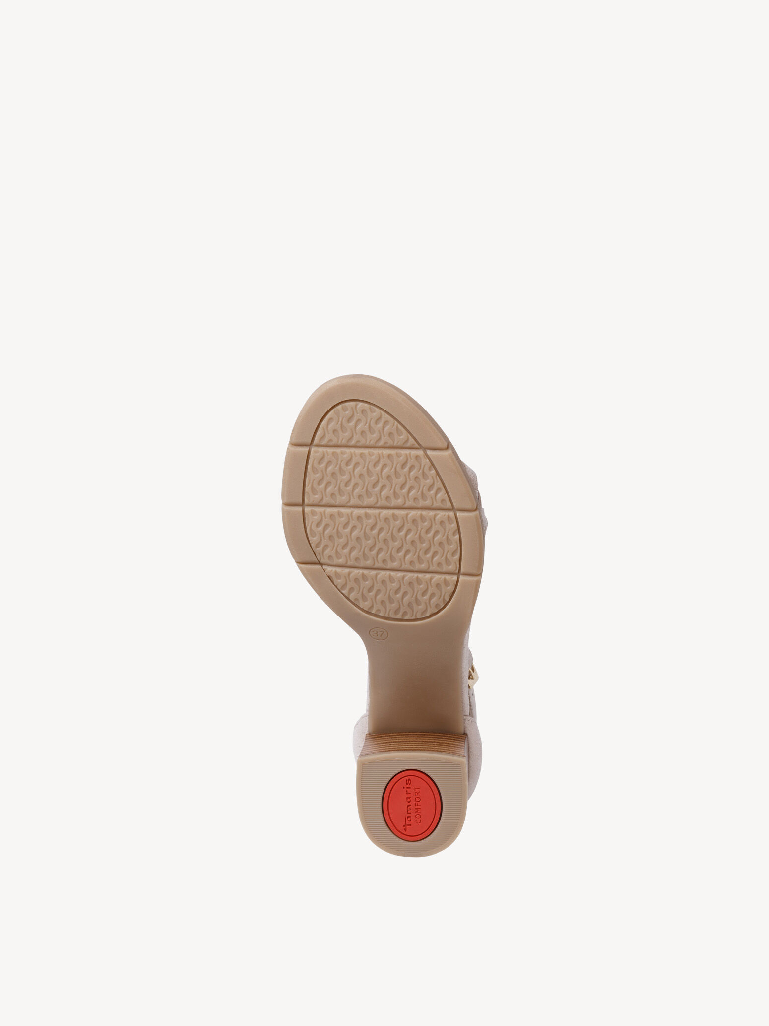 Sandale à talon en cuir - beige