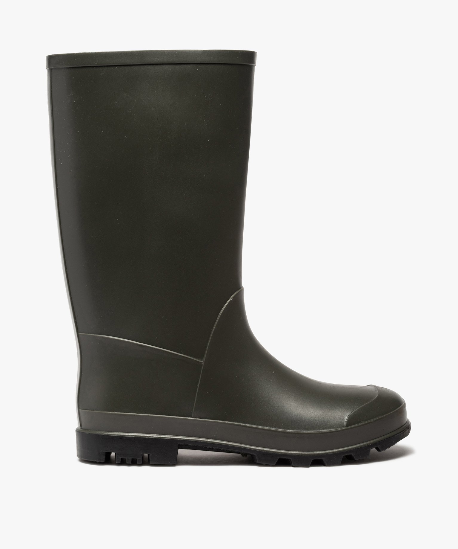 Bottes de pluie femme unies à semelle crantée kaki | GEMO