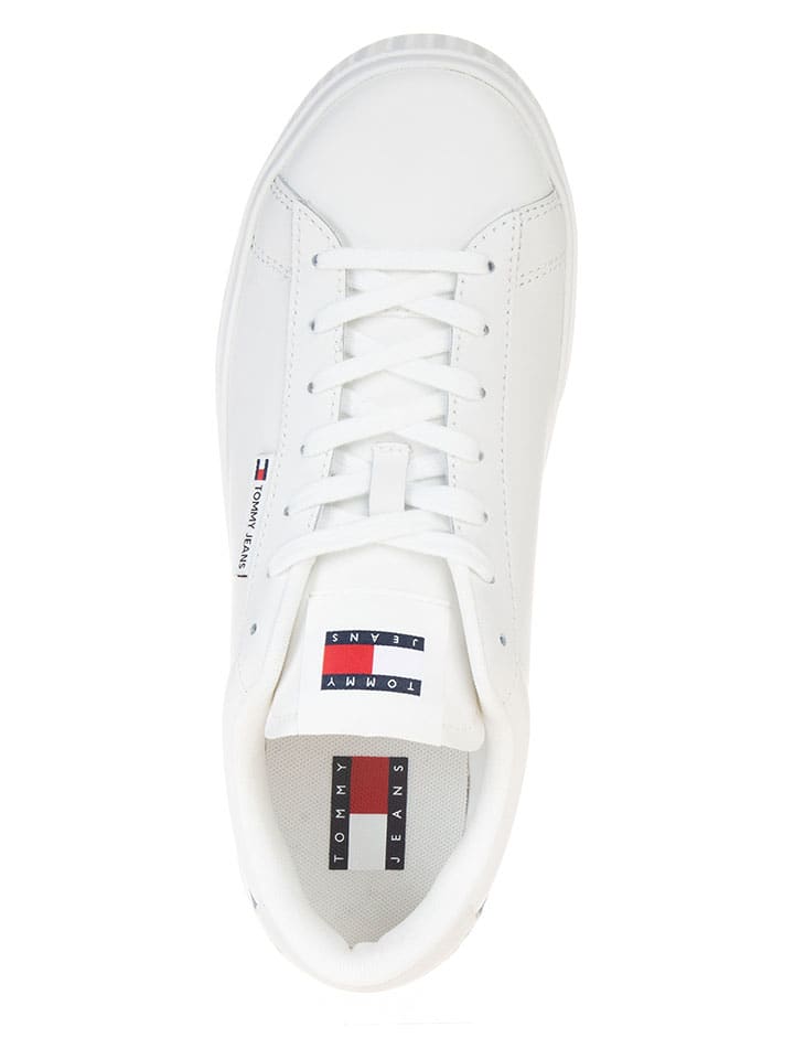 Tommy Hilfiger Shoes Leder-Sneakers in Weiß günstig kaufen