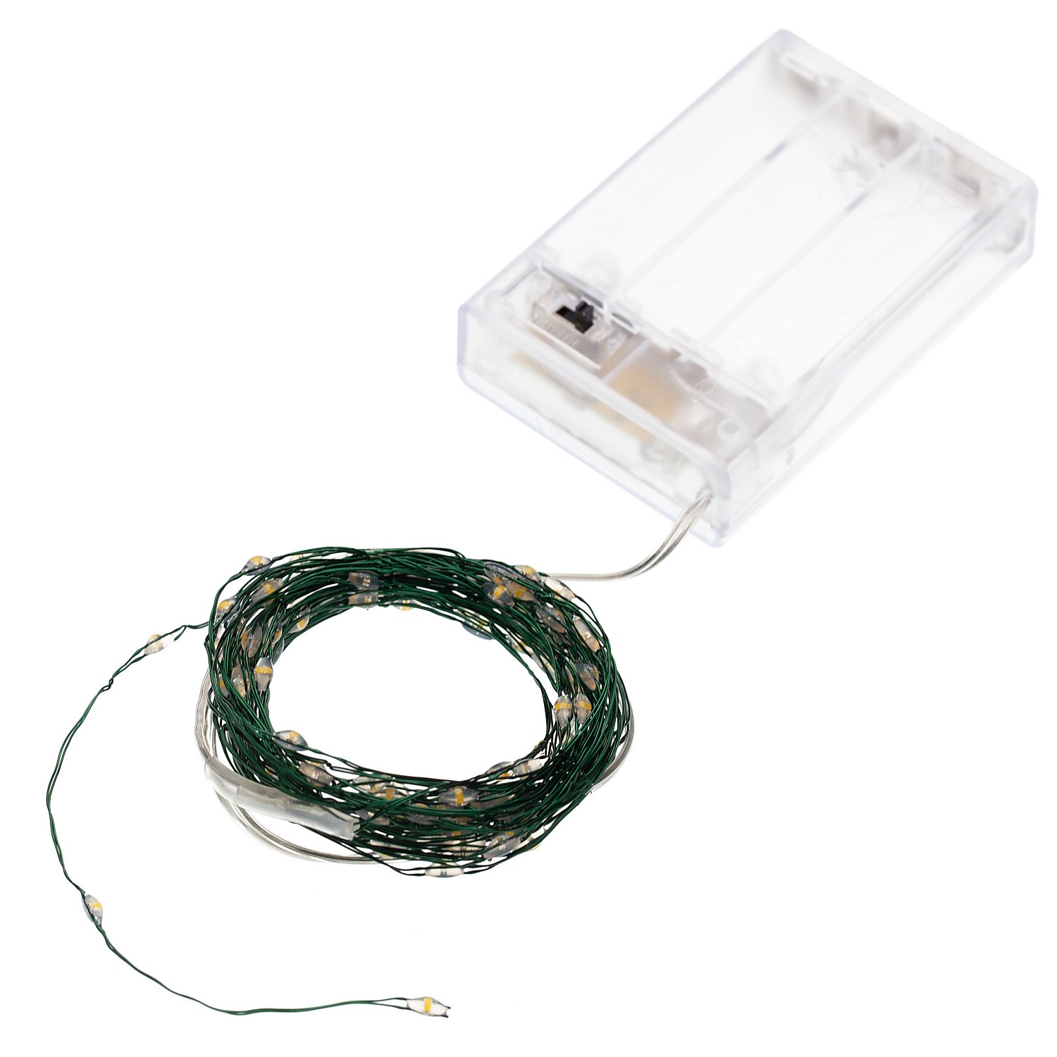 LED Micro-Lichterkette mit Batteriekasten und Timer, 100 LEDs