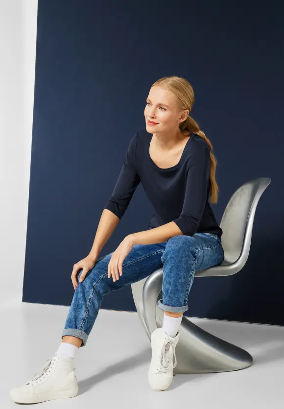 Street One Shirt mit Karrée Ausschnitt