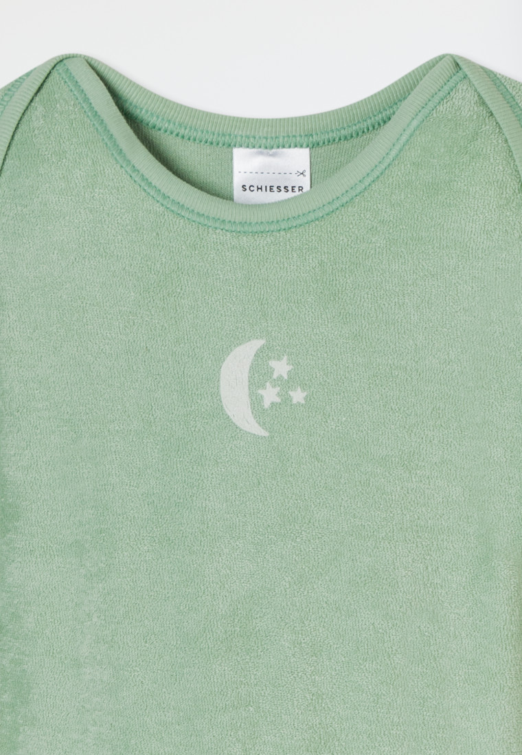 Babybody langarm unisex Frottee Modal Mond hellgrün - Natural Love