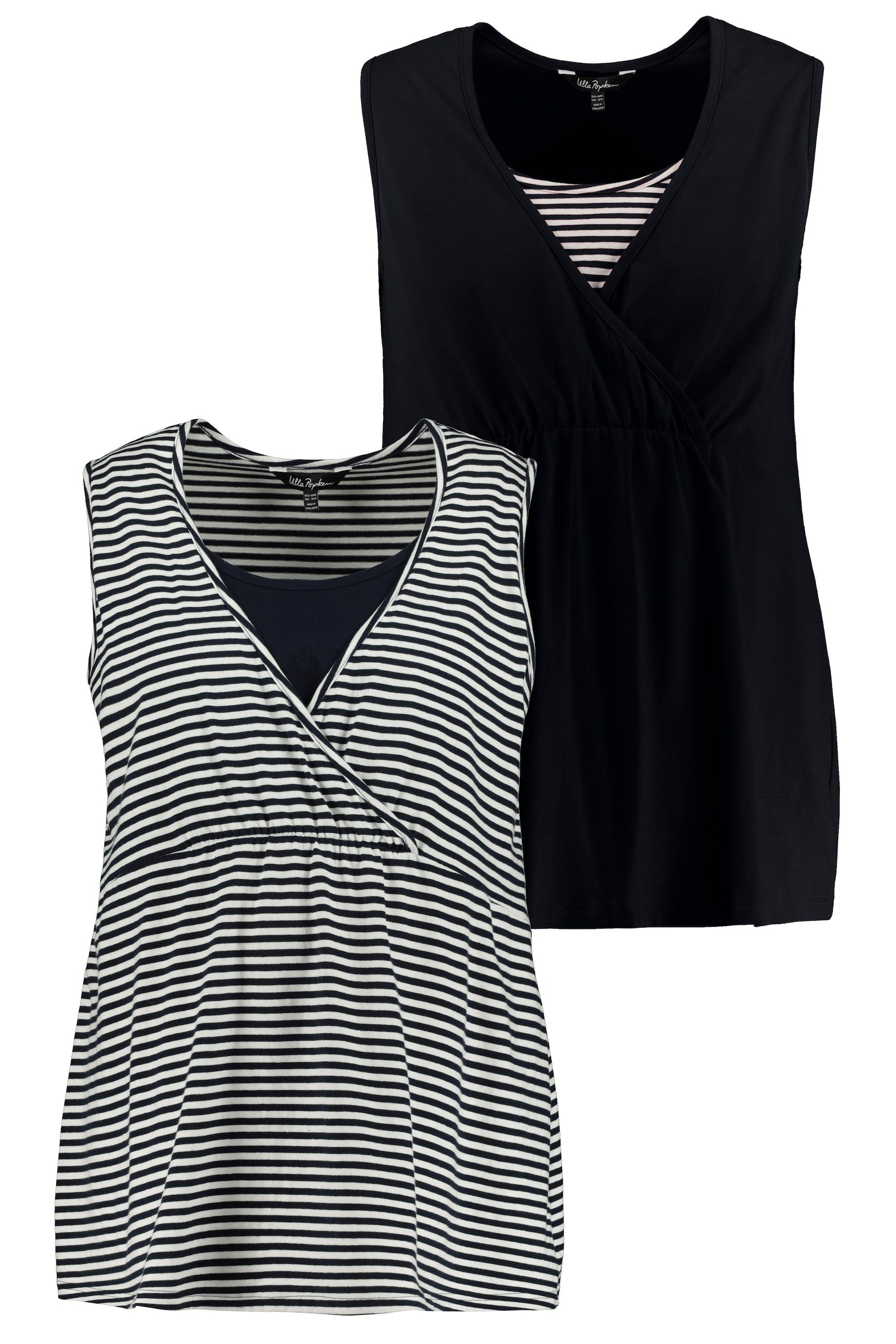 Ulla Popken Umstandsshirt Bellieva-Top 2er-Pack Umstandsmode doppellagig (2-tlg)