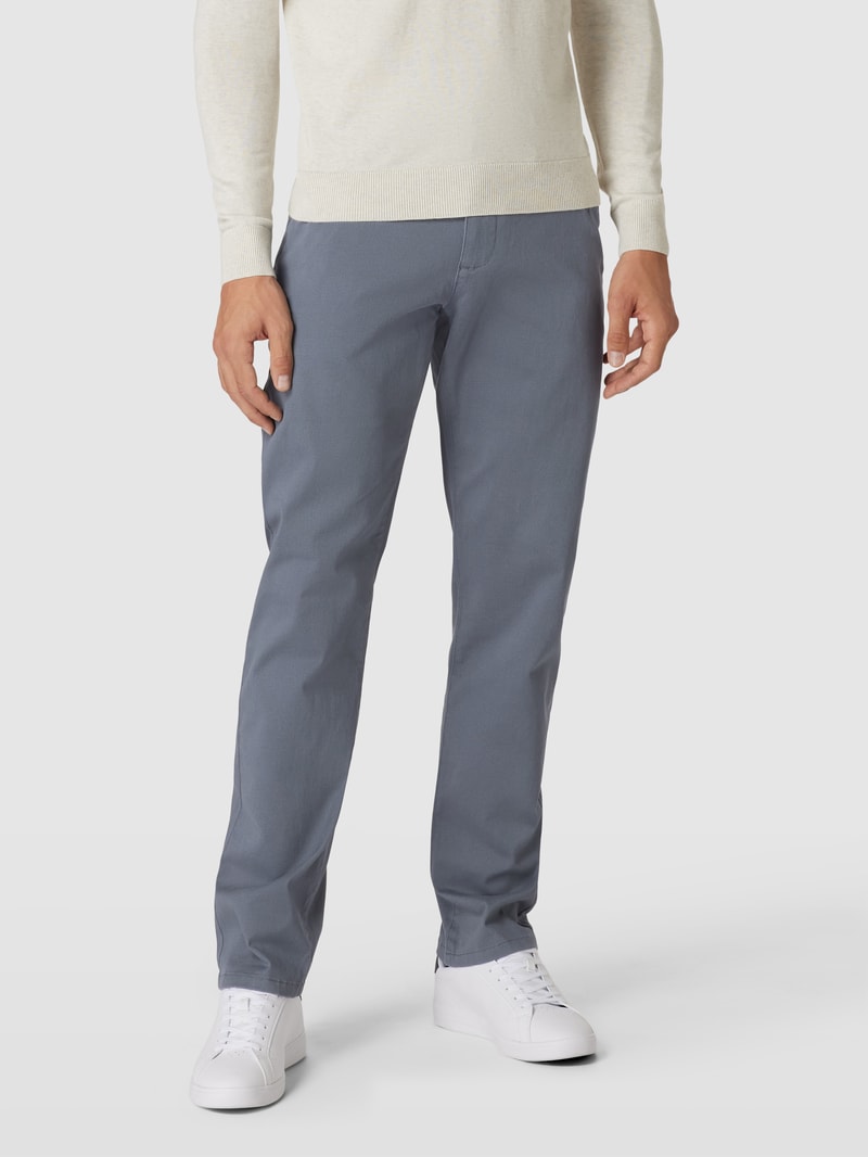 Stoffhose mit seitlichen Eingrifftaschen in marineblau