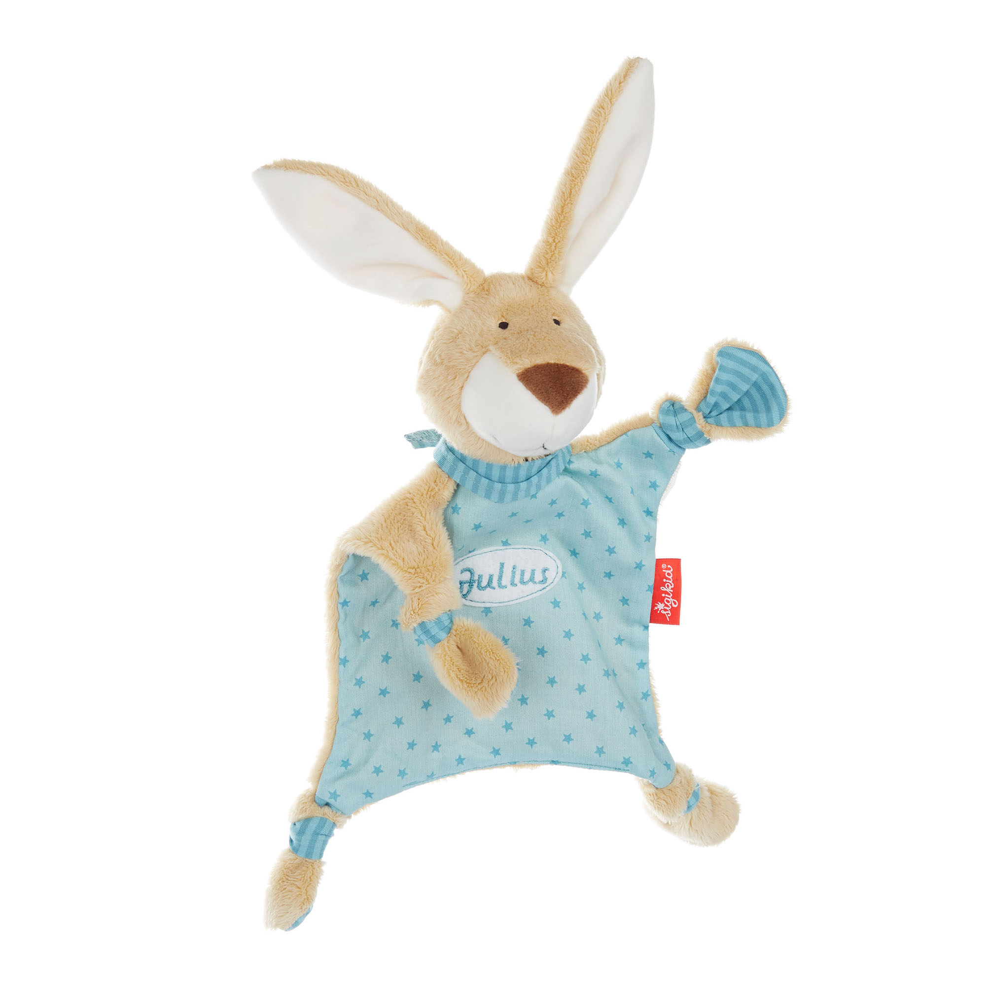 Namensschnuffeltuch Hase türkis